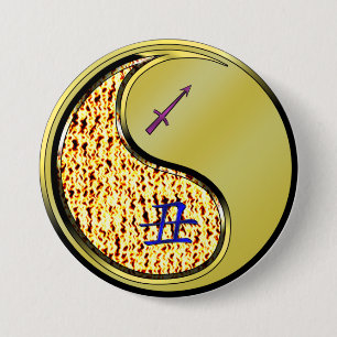 Sagittarius & Metal Ox 7.5 Cm Round Badge