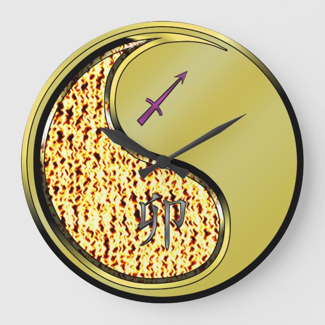 Sagittarius & Metal Rabbit Large Clock (Front)