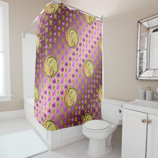 Sagittarius & Metal Rat Shower Curtain (In Situ)