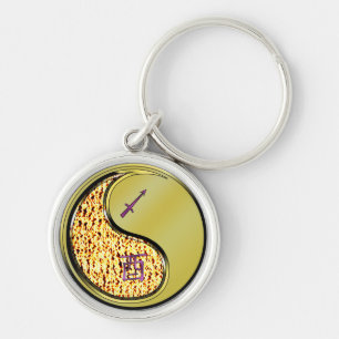 Sagittarius & Metal Rooster Key Ring