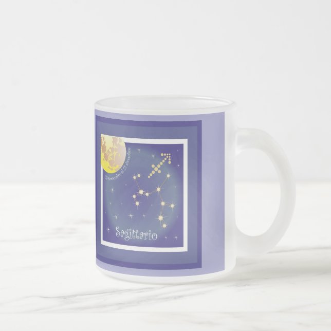 Sagittarius November 23 to December 21 Taxes Frosted Glass Coffee Mug (Right)