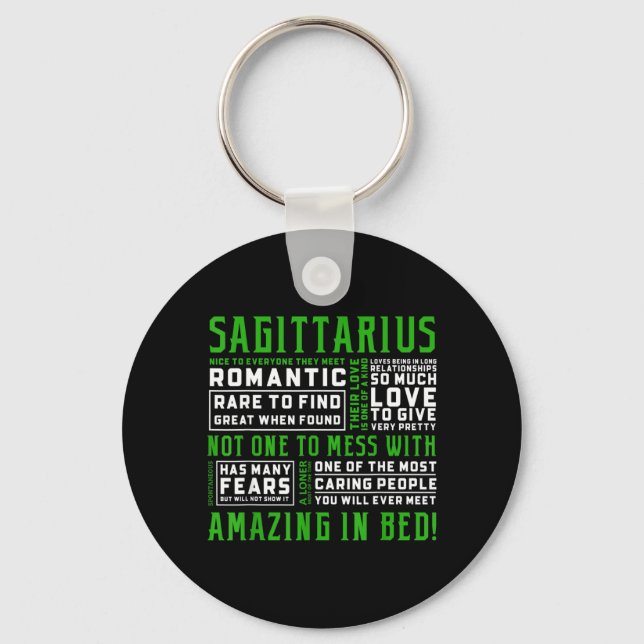 Sagittarius Personality Quote Astrology Funny Key Ring (Front)