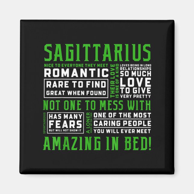 Sagittarius Personality Quote Astrology Funny Magnet (Front)