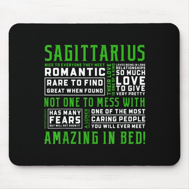 Sagittarius Personality Quote Astrology Funny Mouse Mat (Front)