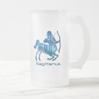 Sagittarius Profile Frosted Beer Mug