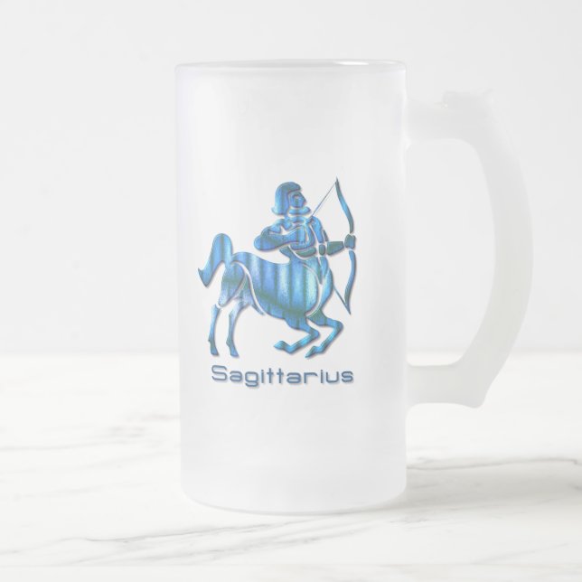 Sagittarius Profile Frosted Beer Mug (Right)