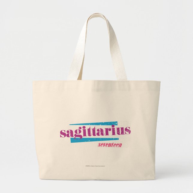 Sagittarius Purple Large Tote Bag (Front)