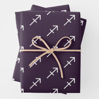 Sagittarius Purple Wrapping Paper Sheet