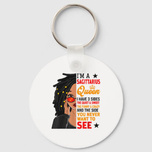 Sagittarius Queen African American Loc'd Woman Zod Key Ring