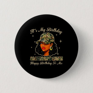 Sagittarius Queen Black Woman With Cap Camo Afro G 6 Cm Round Badge