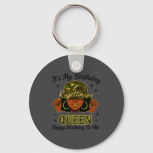 Sagittarius Queen Black Woman With Cap Camo It's M Key Ring