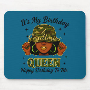 Sagittarius Queen Black Woman With Cap Camo It's M Mouse Mat