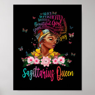 Sagittarius Queen Black Women Persistent Beautiful Poster