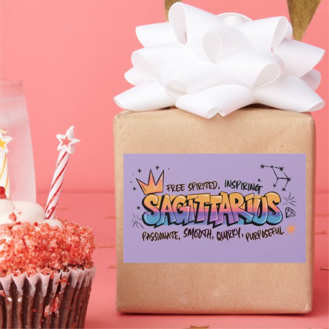 Sagittarius Rectangular Sticker (Party)