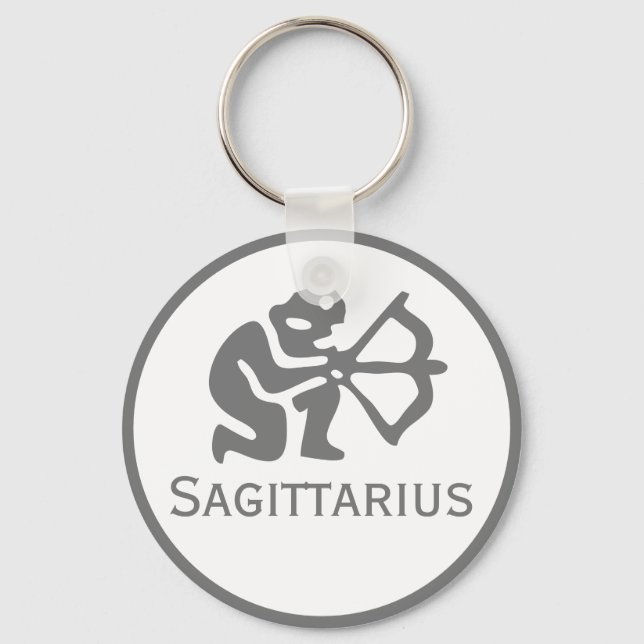 Sagittarius Sign of the Zodiac Design Key Ring (Front)