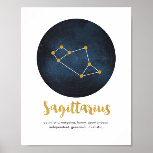 Sagittarius star sign print