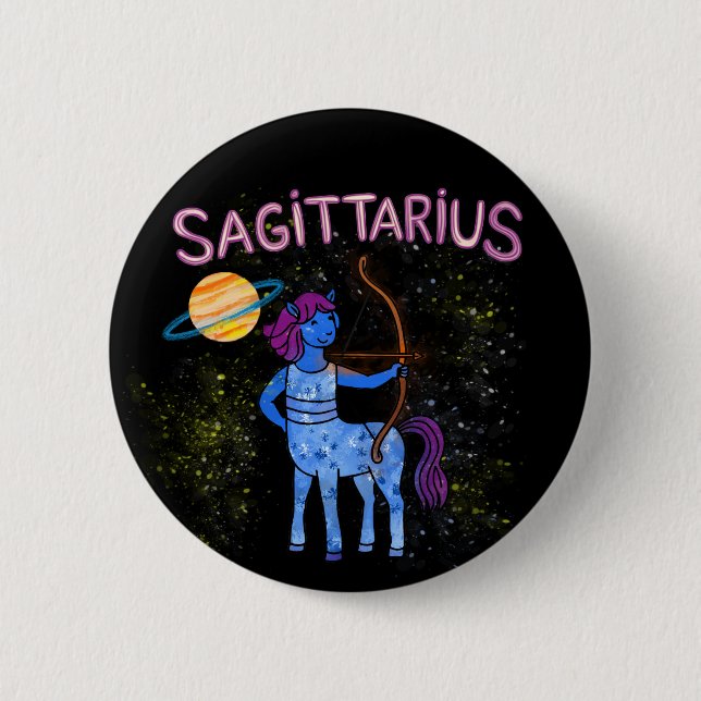 Sagittarius star sign The Archer zodiac star 6 Cm Round Badge (Front)