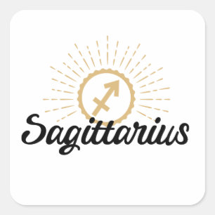 Sagittarius Starburst Symbol Square Sticker