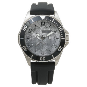 Sagittarius Symbol Distressed Steel Style Dial Watch