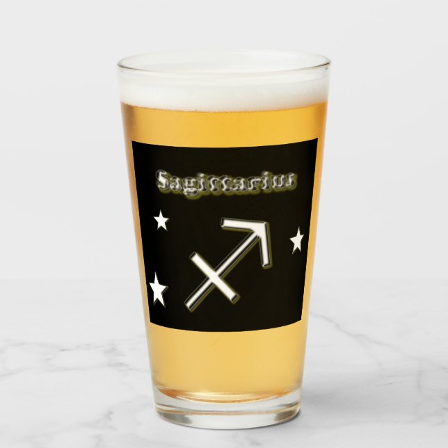 Sagittarius symbol  glass (Front Filled)