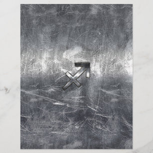 Sagittarius Symbol Grunge Distressed Steel Style