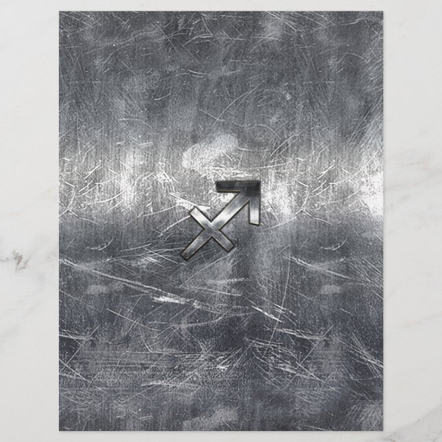 Sagittarius Symbol Grunge Distressed Steel Style (Front)