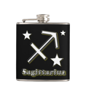 Sagittarius symbol hip flask
