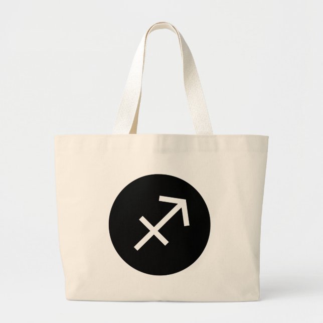 Sagittarius Symbol Large Tote Bag (Front)