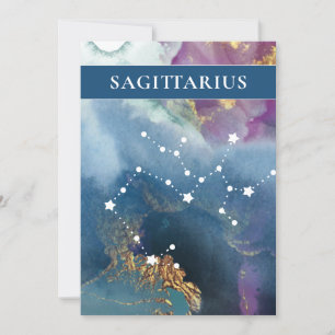 Sagittarius Table Sign Celestial Watercolor Theme Invitation