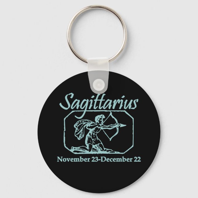 Sagittarius Teal Key Ring (Front)