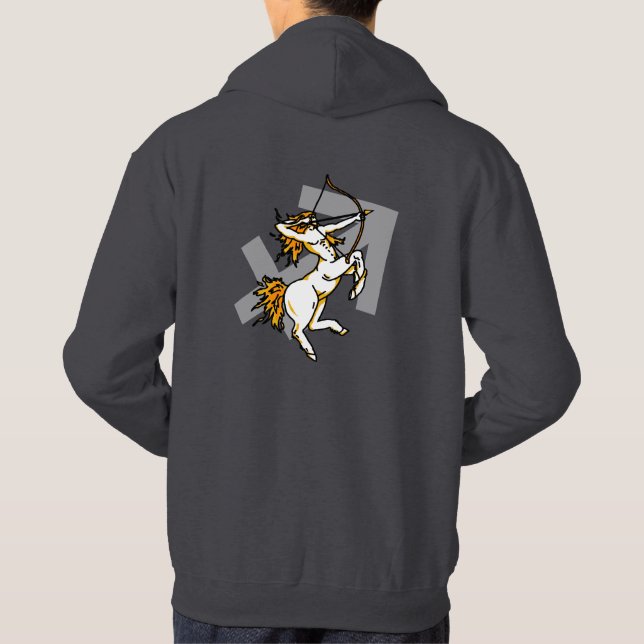Sagittarius The Archer astrology mens zip jogger Hoodie (Back)