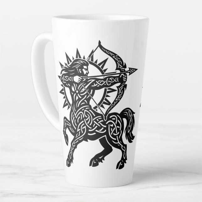 Sagittarius — The Archer by BurnsInHell Latte Mug (Left Angle)