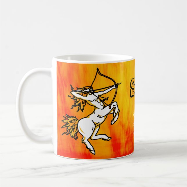 Sagittarius The Archer fire sign astrological mug (Left)