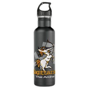 Sagittarius The Archer grey & orange drinks bottle