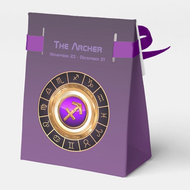 Sagittarius - The Archer Zodiac Sign Favour Box (Back Side)