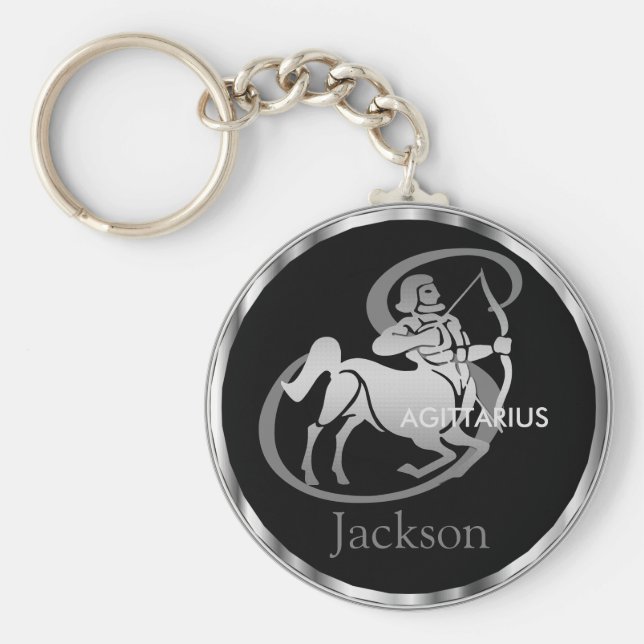 Sagittarius ♐ the Archer - Zodiac Sign Key Ring (Front)