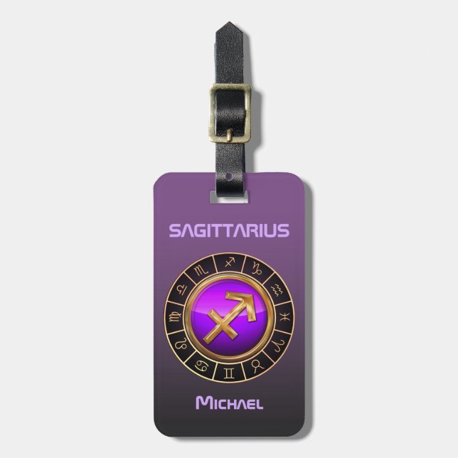 Sagittarius - The Archer Zodiac Symbol Luggage Tag (Front Vertical)