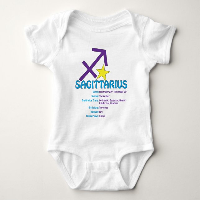 Sagittarius Traits Baby Bodysuit (Front)