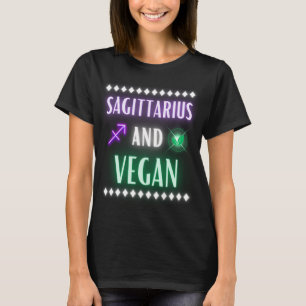 Sagittarius & Vegan Neon Letters T-Shirt