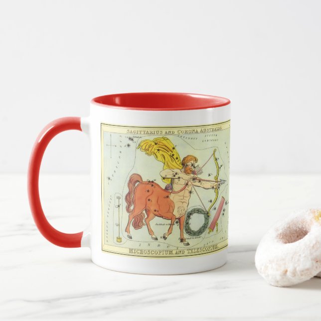 Sagittarius, Vintage Constellation Urania's Mirror Mug (With Donut)