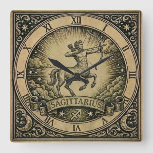 Sagittarius Vintage Zodiac Wall Clock
