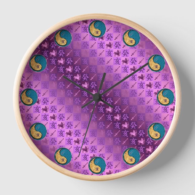 Sagittarius & Water Boar Clock (Front)