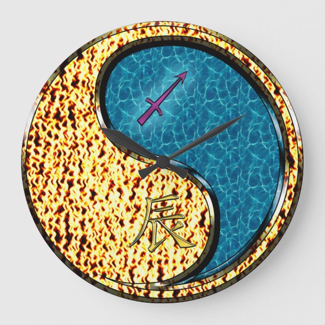Sagittarius & Water Dragon Large Clock (Front)