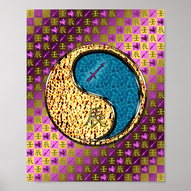 Sagittarius & Water Dragon Poster (Front)