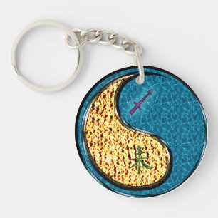Sagittarius & Water Goat Key Ring