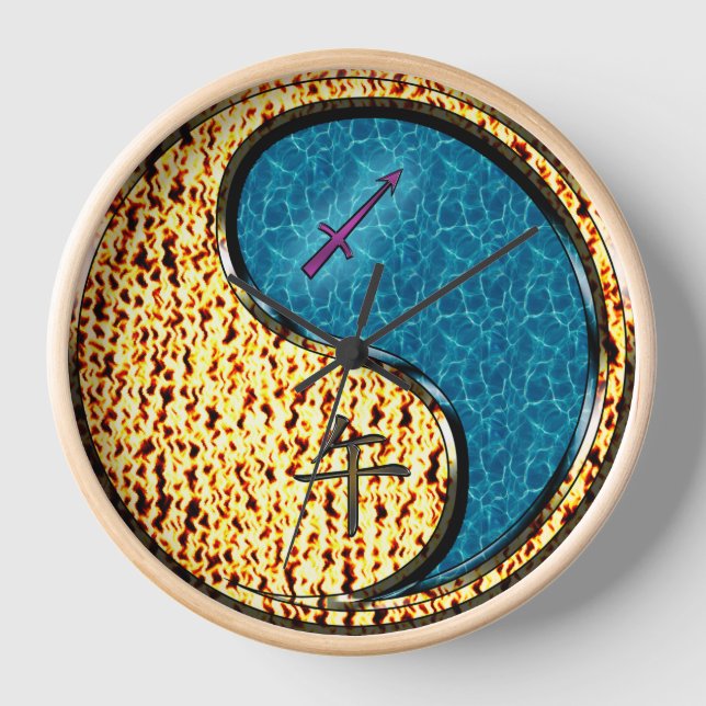 Sagittarius & Water Horse Clock (Front)