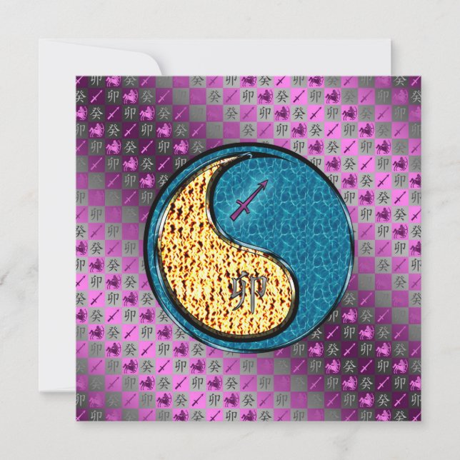 Sagittarius & Water Rabbit Card (Front)