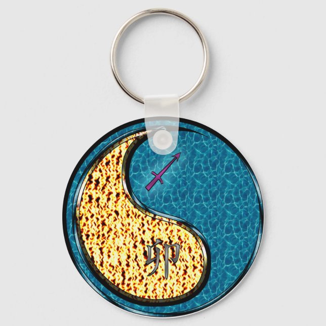 Sagittarius & Water Rabbit Key Ring (Front)