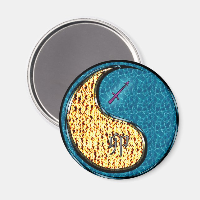 Sagittarius & Water Rabbit Magnet (Front/Back)