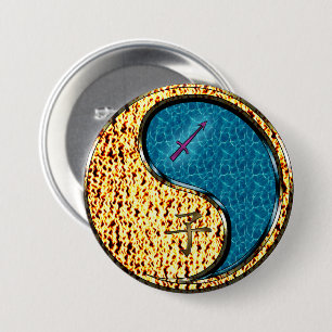 Sagittarius & Water Rat 7.5 Cm Round Badge